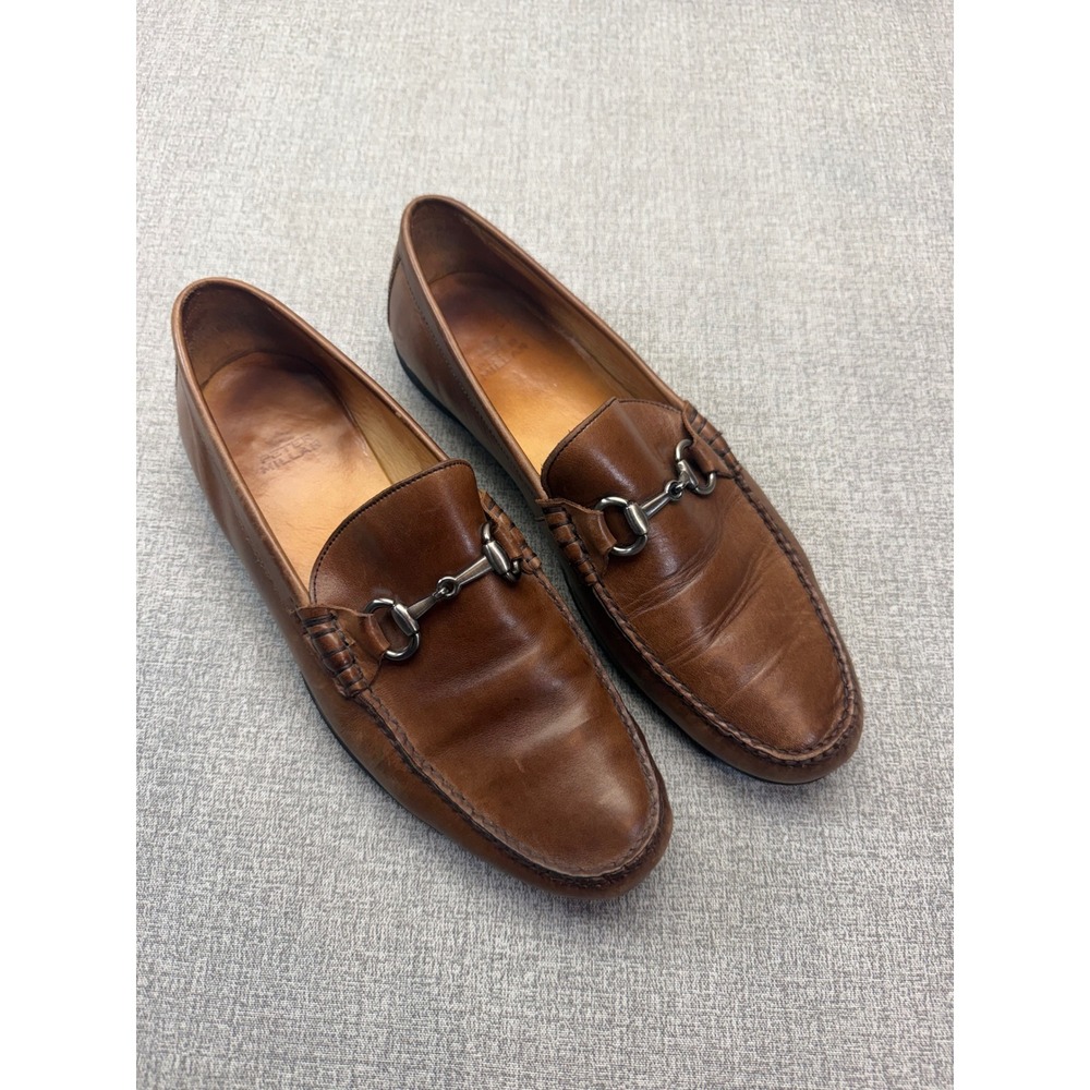 Peter Millar Men's Brown Leather Bit Loafers Dress Shoes Slip On Size 10.5 M